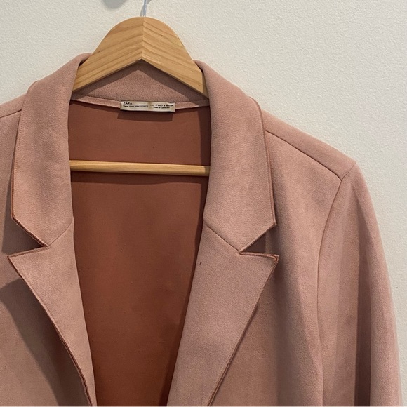 Zara Faux Suede Pink Blazer - Picture 5 of 7